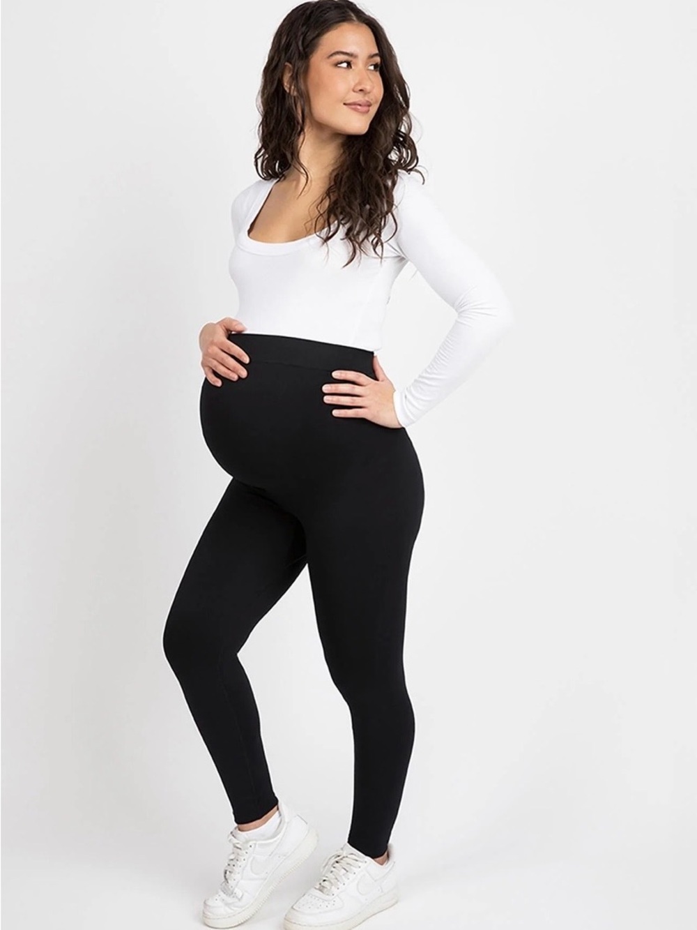 Lasora Maternity Black High Waist Support Leggings
